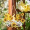 Sunflower Welcome Wood Door Hanger Wooden Gnome Sign Farmhouse Wall Porch Art Summer Fall Front Door Wreath Hanging for Bedroom Living Room Indoor Outdoor Kitchen Home Decor